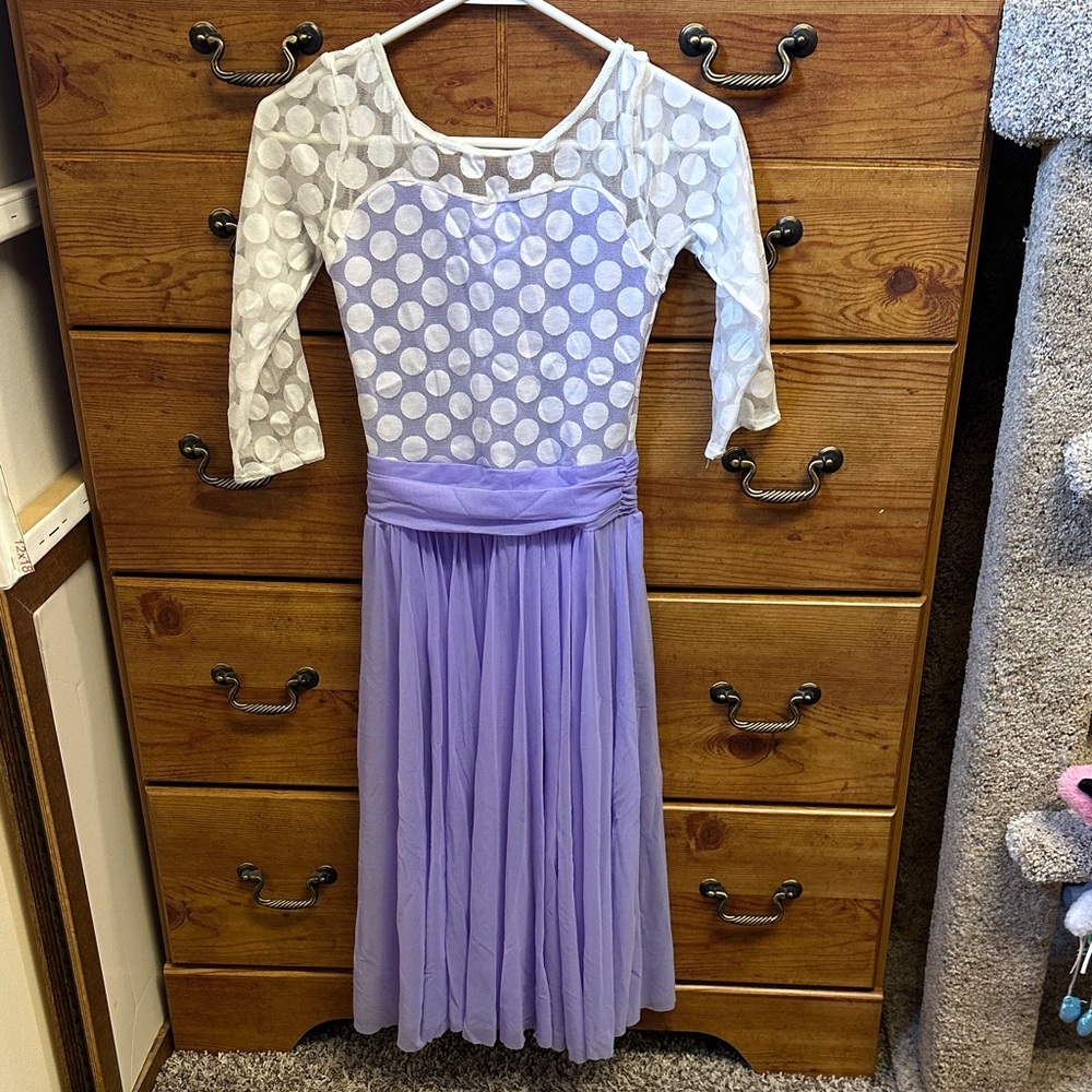 Weissman White and Purple Dance Costume- small adult